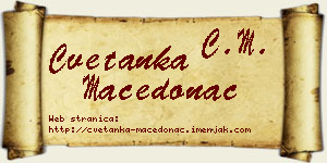 Cvetanka Macedonac vizit kartica
